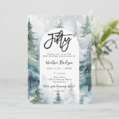 Wintersneeuw lantaarns 50ste verjaardagsfeestje kaart (Staand voorkant)