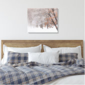 Wintersneeuw | Meer van Kussharo Canvas Afdruk (Insitu (Slaapkamer))