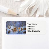 Wintersneeuw met een koud landschap van gedroogd b etiket (Insitu)