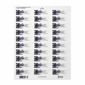 Wintersneeuw met pijnboomstammen koude landschap. etiket (Full Sheet)