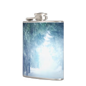 Wintersneeuw met wolven in het Evergreen Forest Heupfles (Links)