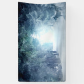 Wintersneeuw met wolven in het Evergreen Forest Spandoek (Verticaal)