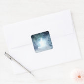 Wintersneeuw met wolven in het Evergreen Forest Vierkante Sticker (Envelop)