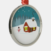 Wintersneeuw Metalen Ornament (Rechts)