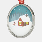 Wintersneeuw Metalen Ornament (Links)