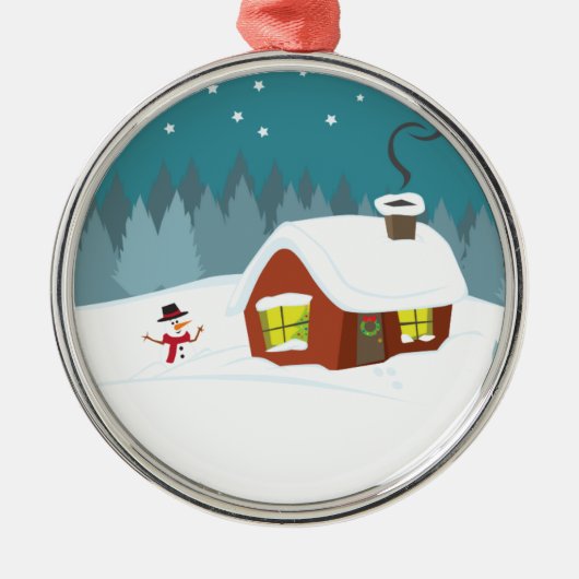 Wintersneeuw Metalen Ornament (Voorkant)