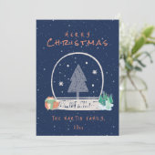  wintersneeuw nacht kerst Kaart (Staand voorkant)