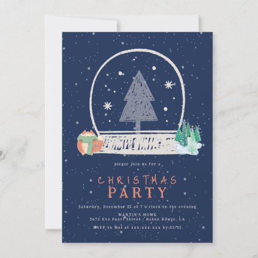  wintersneeuw nacht kerstfeest kaart (Voorkant)