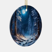 Wintersneeuw ontwerp keramisch ornament (Rechts)