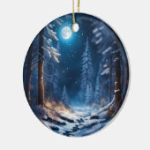 Wintersneeuw ontwerp keramisch ornament (Links)
