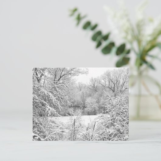 Wintersneeuw op de Huron-rivier Briefkaart (Staand voorkant)