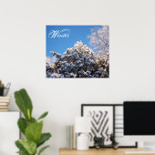 Wintersneeuw op Treetops Poster (Thuiskantoor)