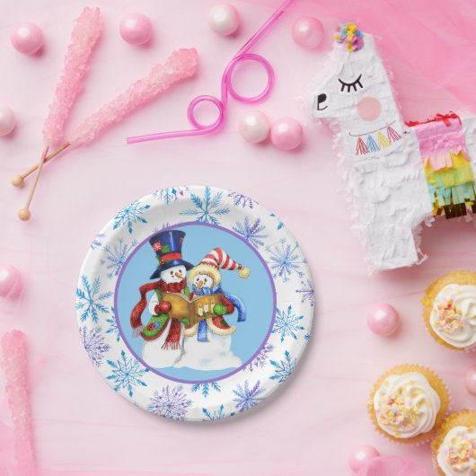 Wintersneeuw Papieren Bordje (Feest)