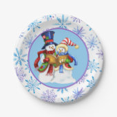 Wintersneeuw Papieren Bordje (Voorkant)