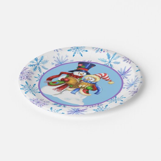 Wintersneeuw Papieren Bordje (Gekanteld)