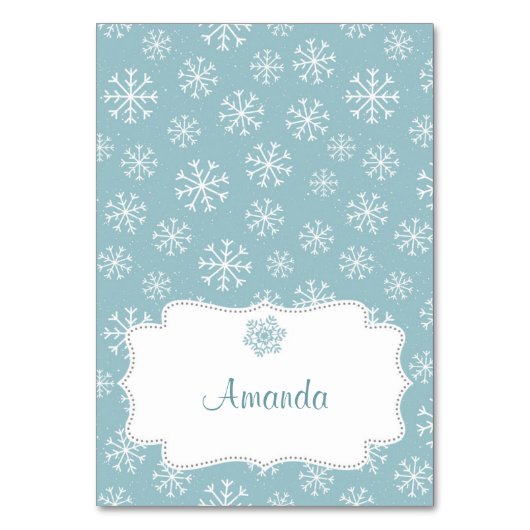 Wintersneeuw Place Card Kaart (Voorkant)
