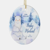 Wintersneeuw Polar Beer We verwachten ouders Keramisch Ornament (Rechts)