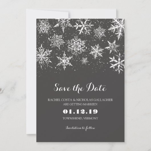 Wintersneeuw | Reserveer de datum Save The Date (Voorkant)