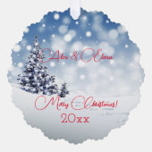 Wintersneeuw retro letter wenst ornament kaart (Voorkant)