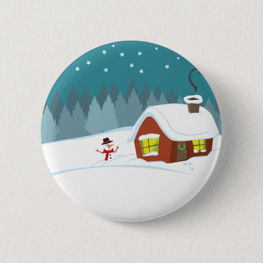 Wintersneeuw Ronde Button 5,7 Cm (Voorkant)