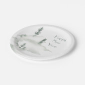 Wintersneeuw Scène Papier Borden Papieren Bordje (Gekanteld)