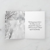 Wintersneeuw sfeervolle sfeer gouden kerstkaart feestdagen kaart (Binnen)