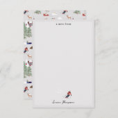 Wintersneeuw Skiën Berg Skipistes Landschap Notitiekaartje (Voorkant / Achterkant)