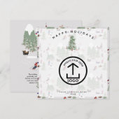 Wintersneeuw Skiën Vakantie Zakelijk Zakelijk Logo Bedankkaart (Voorkant / Achterkant)