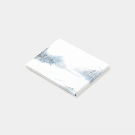 Wintersneeuw Sneeuwbomen Waterverf landschap Post-it® Notes (Schuin)