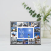 wintersneeuw sneeuwsneeuwwitlaag briefkaart (Staand voorkant)