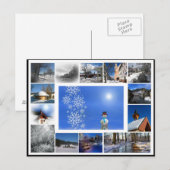 wintersneeuw sneeuwsneeuwwitlaag briefkaart (Voorkant / Achterkant)