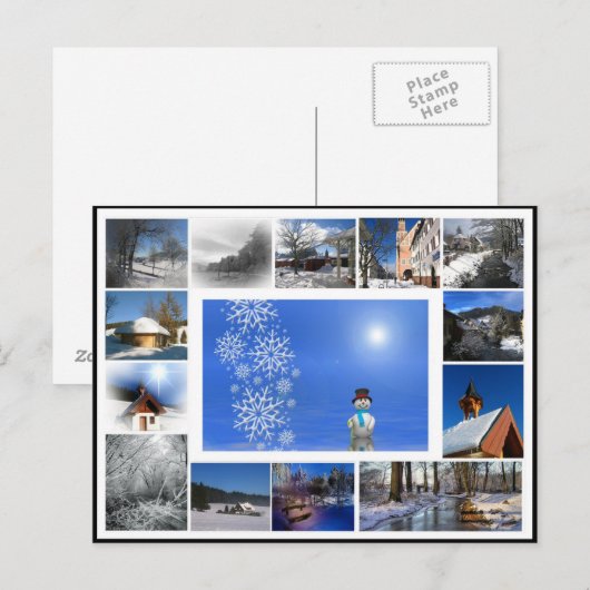 wintersneeuw sneeuwsneeuwwitlaag briefkaart (Voorkant / Achterkant)