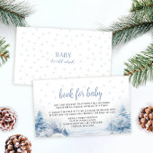 Wintersneeuw sneeuwvlok boek voor baby shower informatiekaartje