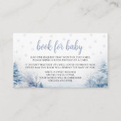 Wintersneeuw sneeuwvlok boek voor baby shower informatiekaartje (Voorkant)