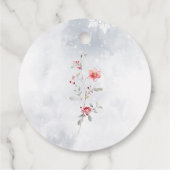 Wintersneeuw stoffig blauwe Bes Dank je Bedankjes Labels (Achterkant)