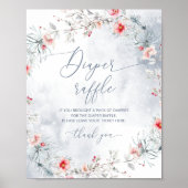 Wintersneeuw stoffige blauwe kerstluierverloting poster (Voorkant)