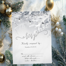 Wintersneeuw Takken Huwelijk RSVP