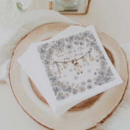 Wintersneeuw veel plezier Baby shower Servet