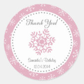 Wintersneeuw Verjaardag Sticker (Voorkant)