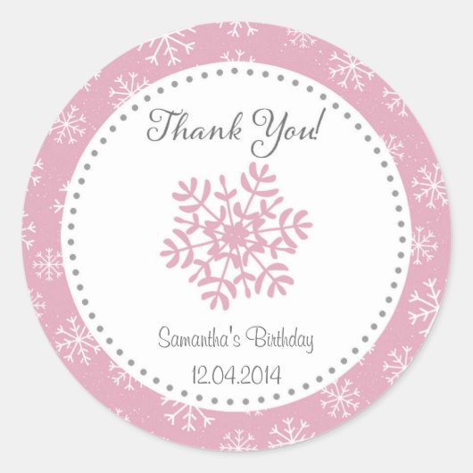 Wintersneeuw Verjaardag Sticker (Voorkant)