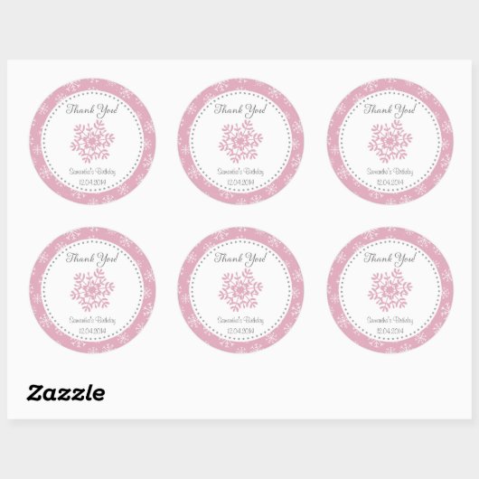 Wintersneeuw Verjaardag Sticker (Vel)