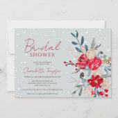 Wintersneeuw, vrijgezellenfeest kerstbloemen kaart (Voorkant)