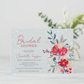 Wintersneeuw, vrijgezellenfeest kerstbloemen kaart (Staand voorkant)