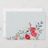 Wintersneeuw, vrijgezellenfeest kerstbloemen kaart (Achterkant)