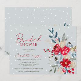 Wintersneeuw, vrijgezellenfeest kerstbloemen kaart