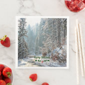 Wintersneeuw, vrolijk kerstfeest servet (Insitu)