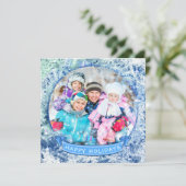 Wintersneeuw Wereldbol PRETTIGE FEESTDAGEN Kaart (Staand voorkant)