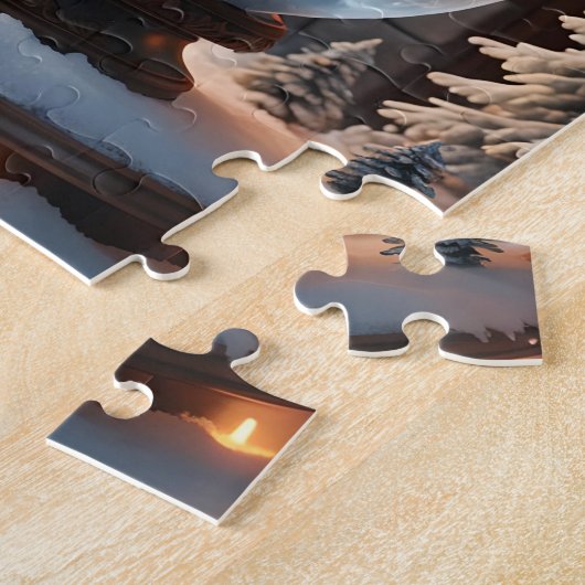 Wintersneeuw Wereldbol puzzel (Zijkant)