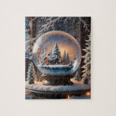 Wintersneeuw Wereldbol puzzel Legpuzzel (Verticaal)