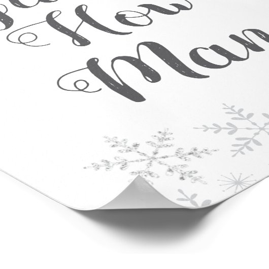 WintersneeuwBaby shower raad je hoeveel spelbreker Poster (Hoek)